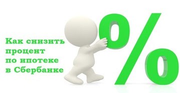 Снижение % ставки по действующей ипотеке Сбербанка